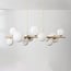 Design hanglamp Deka beige met melkwit glas, 10-lichts