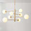 8-lichts plafondlamp Oito - beige met melkwit glas, draaibaar