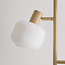 Staande lamp Jesse beige met melkwit glas, 3-lichts