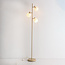 Staande lamp Jesse beige met melkwit glas, 3-lichts
