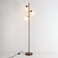 3-lichts vloerlamp Jesse met melkwit glas - bruin