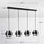 4-lichts hanglamp Faey - zwart en smoke glas