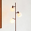 3-lichts vloerlamp Jesse met melkwit glas - bruin