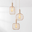 Moderne hanglamp Nudea met beige metalen kappen, 3-lichts