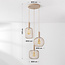 Moderne hanglamp Nudea met beige metalen kappen, 3-lichts