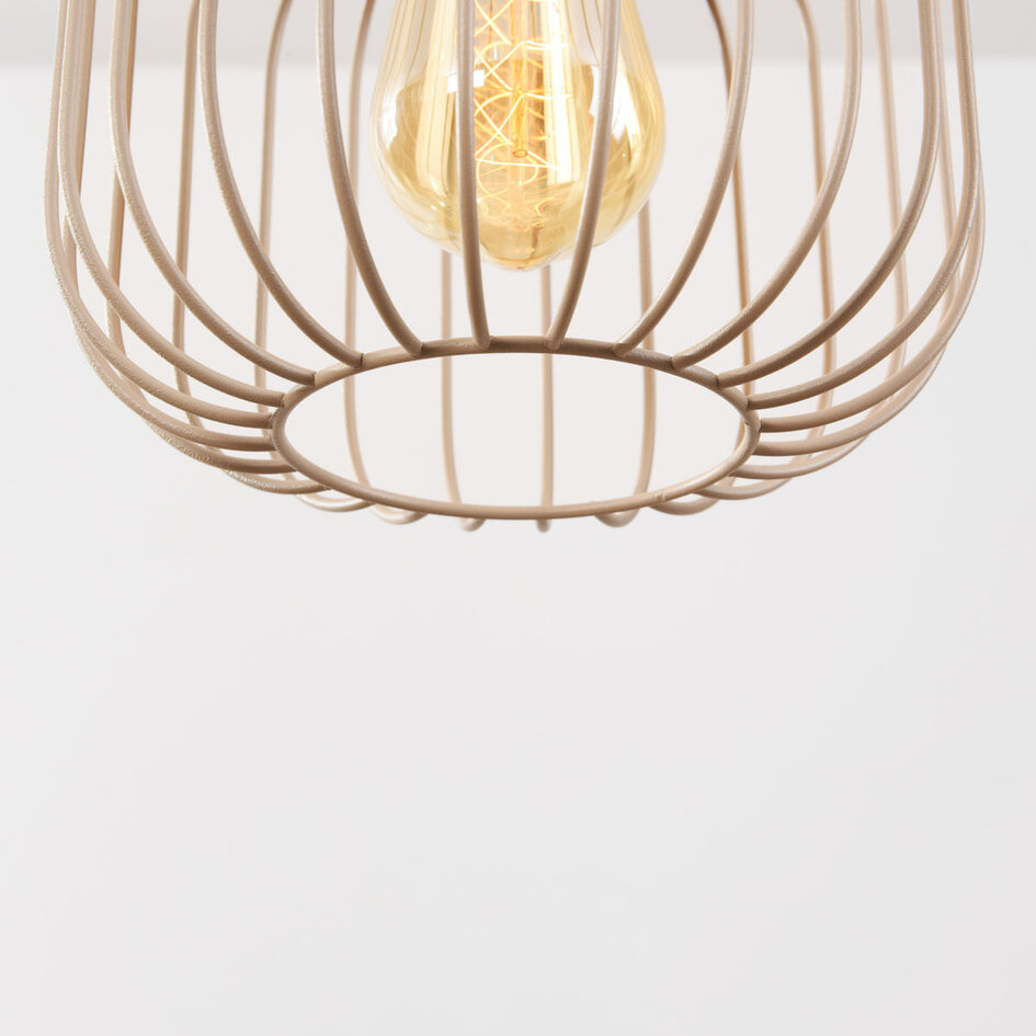 3-lichts hanglamp Nudee - beige metalen kappen