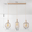 3-lichts hanglamp Nudee met beige metalen kappen