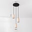 3-lichts hanglamp Velea met spots in warme travertinlook