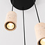 3-lichts hanglamp Velea met spots in warme travertinlook