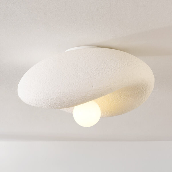 Wabi Sabi plafondlamp Kawa met wit steeneffect - 41 cm
