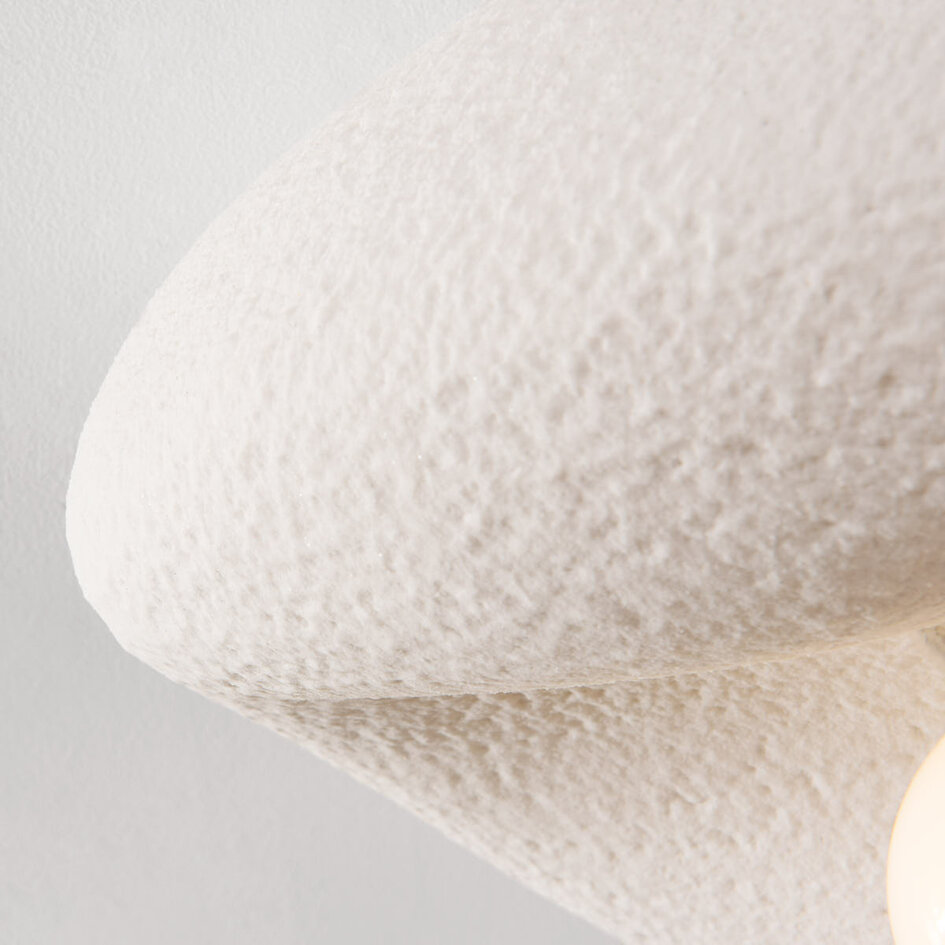 Wabi Sabi plafondlamp Kawa met wit steeneffect - 41 cm