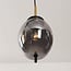 4-lichts hanglamp Delia met smoke- en licht amber glas en gouden accenten