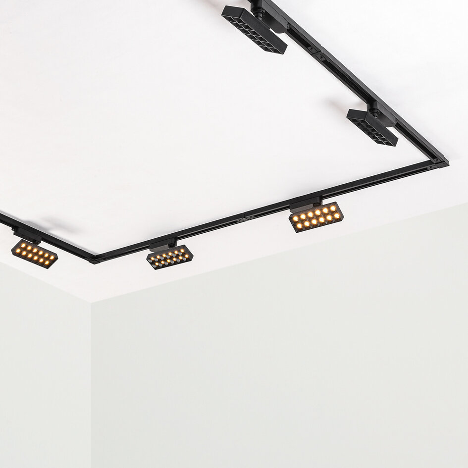 20W railspot 1-fase Varo met geïntegreerde LEDs in 3000K of 4000K - zwart