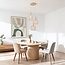 3-lichts hanglamp Nudea - beige metalen kappen