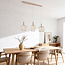 3-lichts hanglamp Nudee met beige metalen kappen