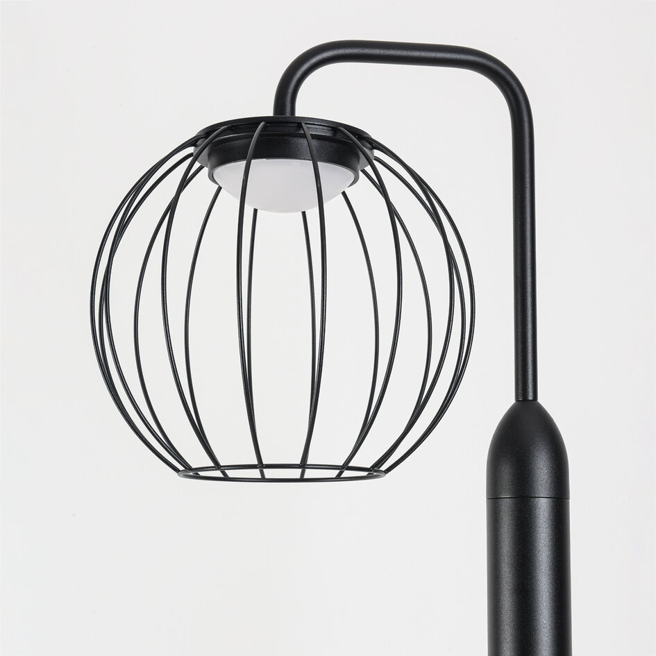 Moderne staande buitenlamp Eclipso - zwart met geïntegreerde LED
