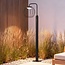 Moderne staande buitenlamp Eclipso - zwart met geïntegreerde LED