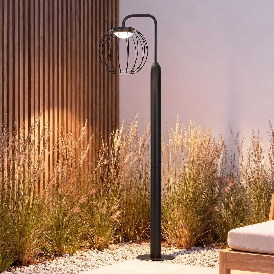 Moderne staande buitenlamp Eclipso – zwart met warm wit licht