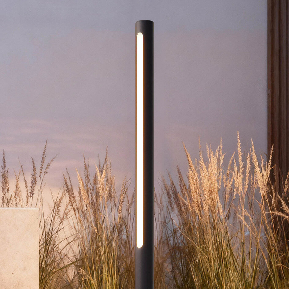 Staande buitenlamp Corten 90 cm – zwart met geïntegreerde LED