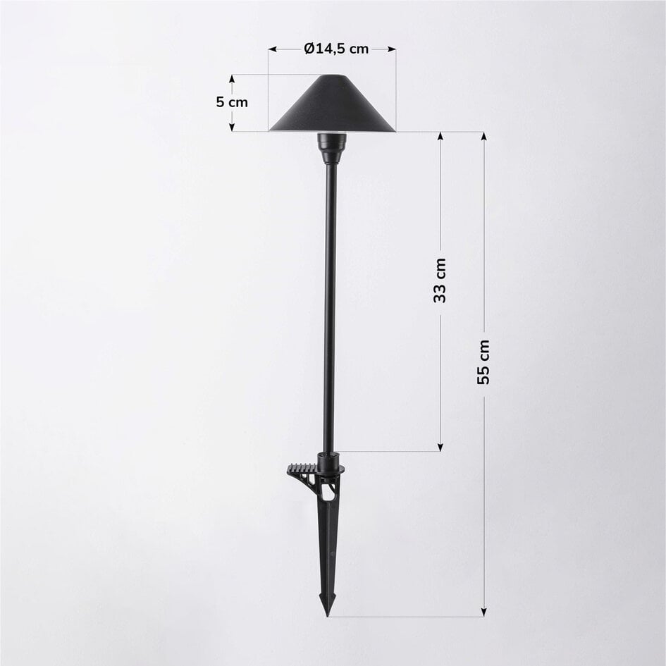 Set van 6 compacte buitenlampen met afstandsbediening – zwart met dimbare LEDs
