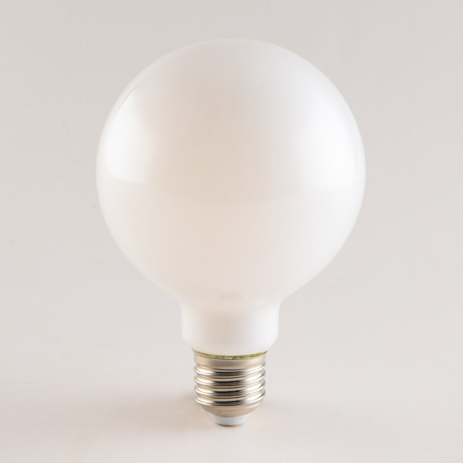 7W E27 LED lamp XL, 2700K, melkwit glas, Ø95 mm - dimbaar