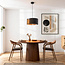Hanglamp Vyra van zwart hout met natuurlijke binnenkant