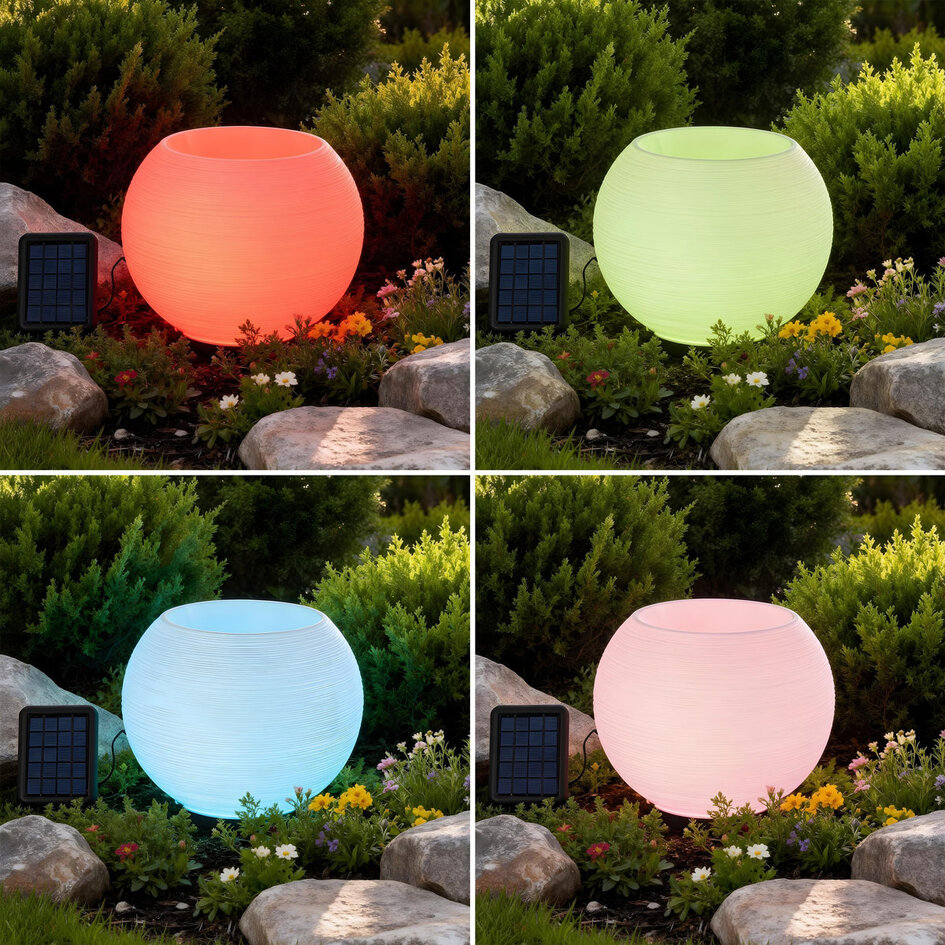 Solar plantenbak lamp Flora met instelbare kleuren