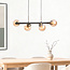 4-lichts moderne hanglamp Saba - zwart en rookglas