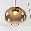 3-staps dimbare hanglamp Kafei met LED en glazen kappen in goud, smoke en koper