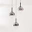 3-lichts hanglamp Drop met smoke glas en geïntegreerde LED, 3-staps dimbaar