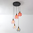 Hanglamp 5-lichts met gekleurd glas - Liya