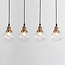 4-lichts art Deco hanglamp Bologna - transparant glas