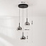 3-lichts hanglamp Drop met smoke glas en geïntegreerde LED – 3-staps dimbaar
