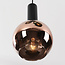 3-lichts hanglamp Imme - grijsblauw smoke, groen en koperglas