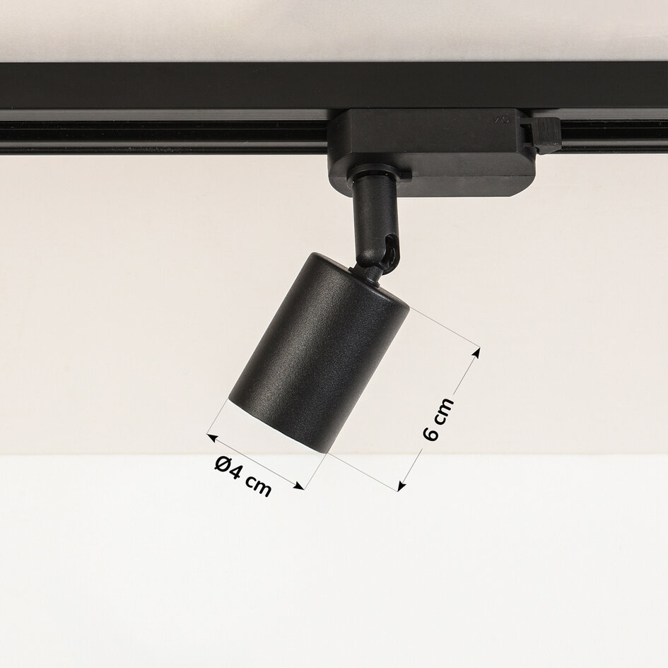 Modern 1-fase railsysteem van 3 meter met Jax spots - plafondspot
