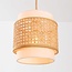 Hanglamp Bris - rotan met crème stoffen binnenkappen