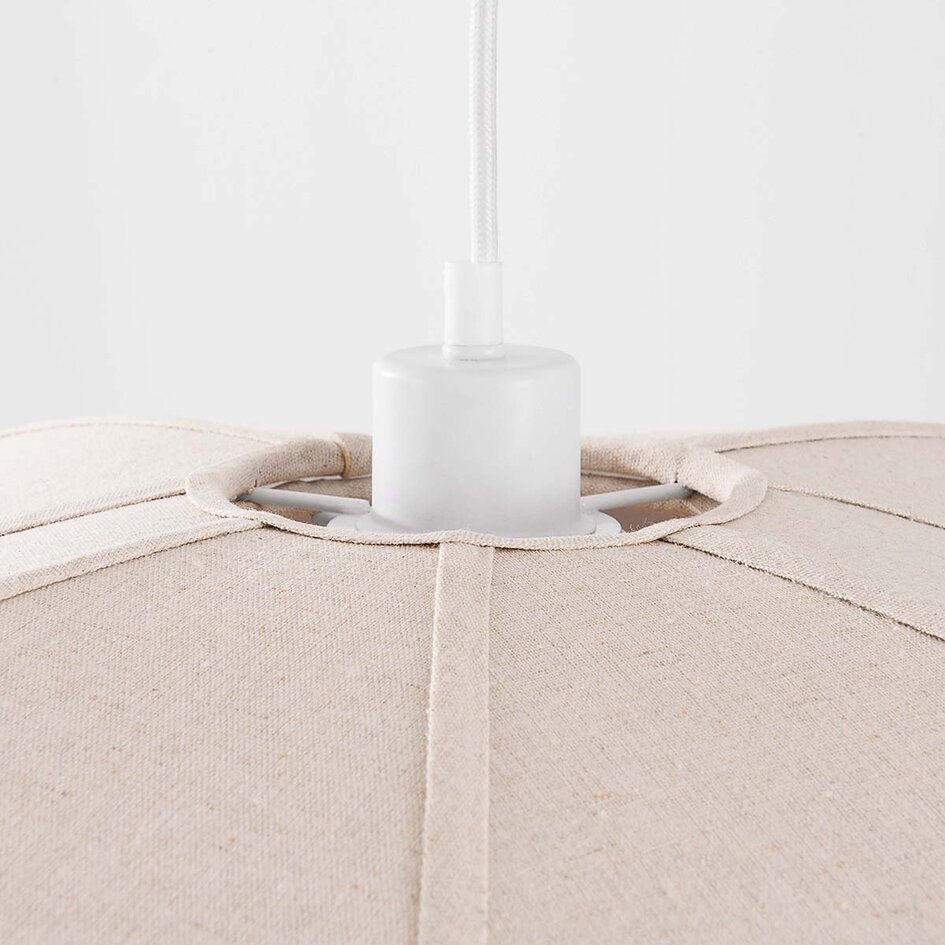 Hanglamp Vea met organische beigegrijze linnen kap