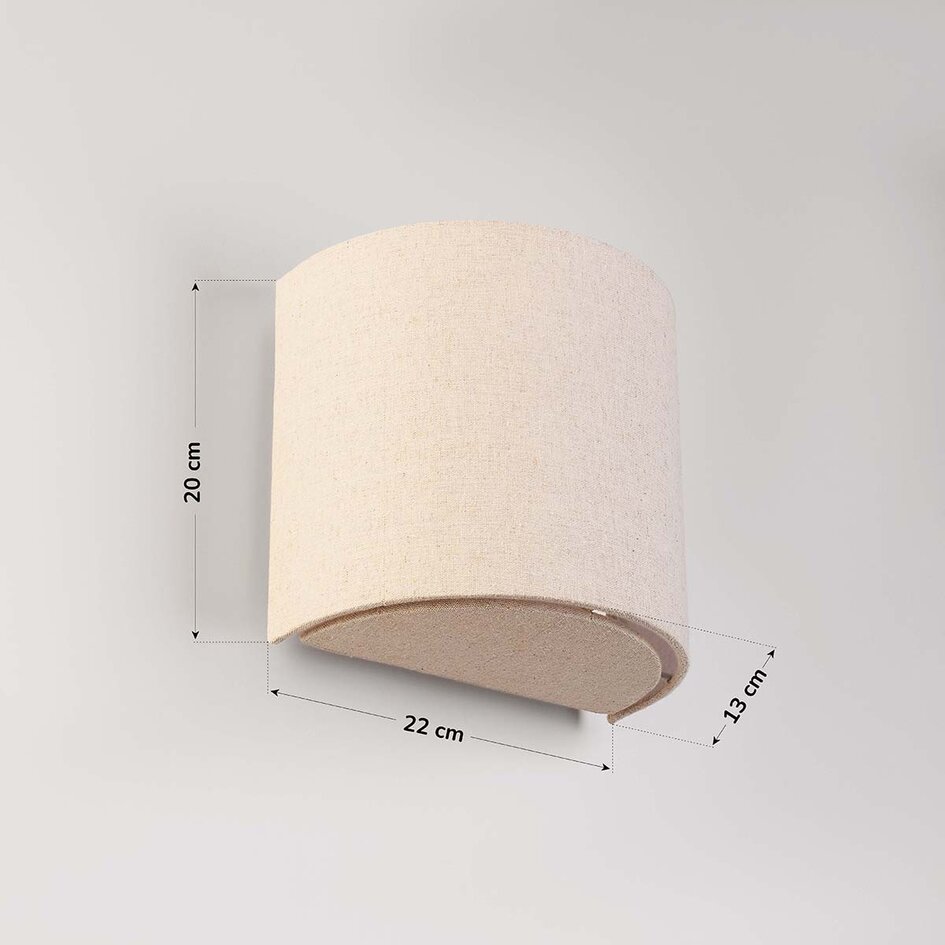 Wandlamp Tova met linnen kap in gebroken wit