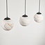 Hanglamp Marbelle 3-lichts met marmerlook glas – zwart