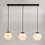 Hanglamp Marbelle 3-lichts met marmerlook glas – zwart