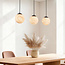 Hanglamp Marbelle 3-lichts met marmerlook glas – zwart