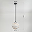 1-lichts hanglamp Marbelle zwart met marmerlook glas
