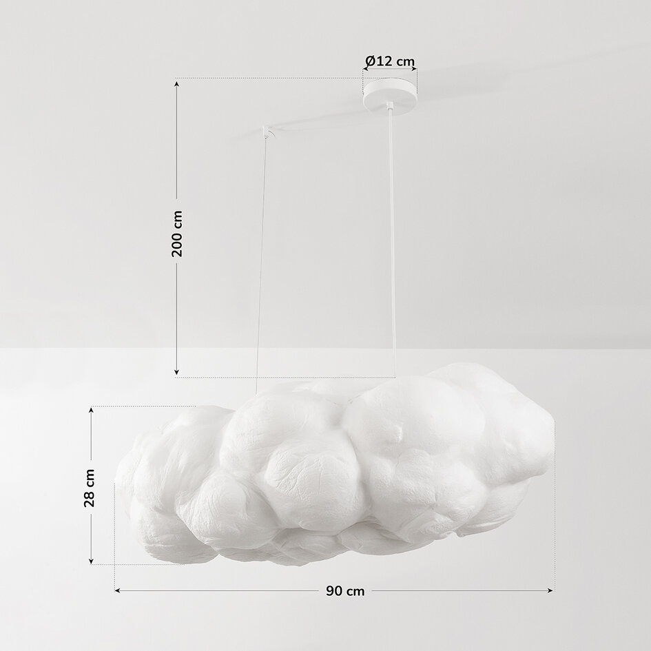 Witte hanglamp in wolkvorm Kumo 90 cm – wolkenlamp