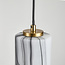 5-lichts hanglamp Vetra - marmerlook glas met messing goud en zwart