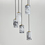 Moderne hanglamp Vetra 5-lichts met marmerlook glazen kappen – messing goud en zwart