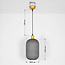 Retro hanglamp Doran van geribbeld glas - grijs en goud