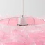 Design hanglamp Pluma in zacht roze met veren
