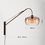 Wandlamp Dasha in bruin met draaibare, uitschuifbare arm en bruin ombre-glas