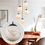 5-lichts moderne hanglamp Marbelle zwart met marmerlook glas