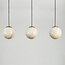 Hanglamp Tessra met drie marmerlook bollen en messing gouden accenten